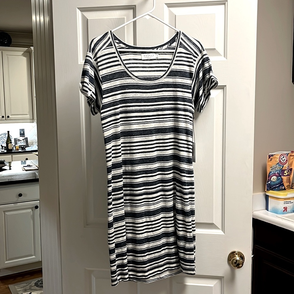 NWT blue and white stripped sun dress